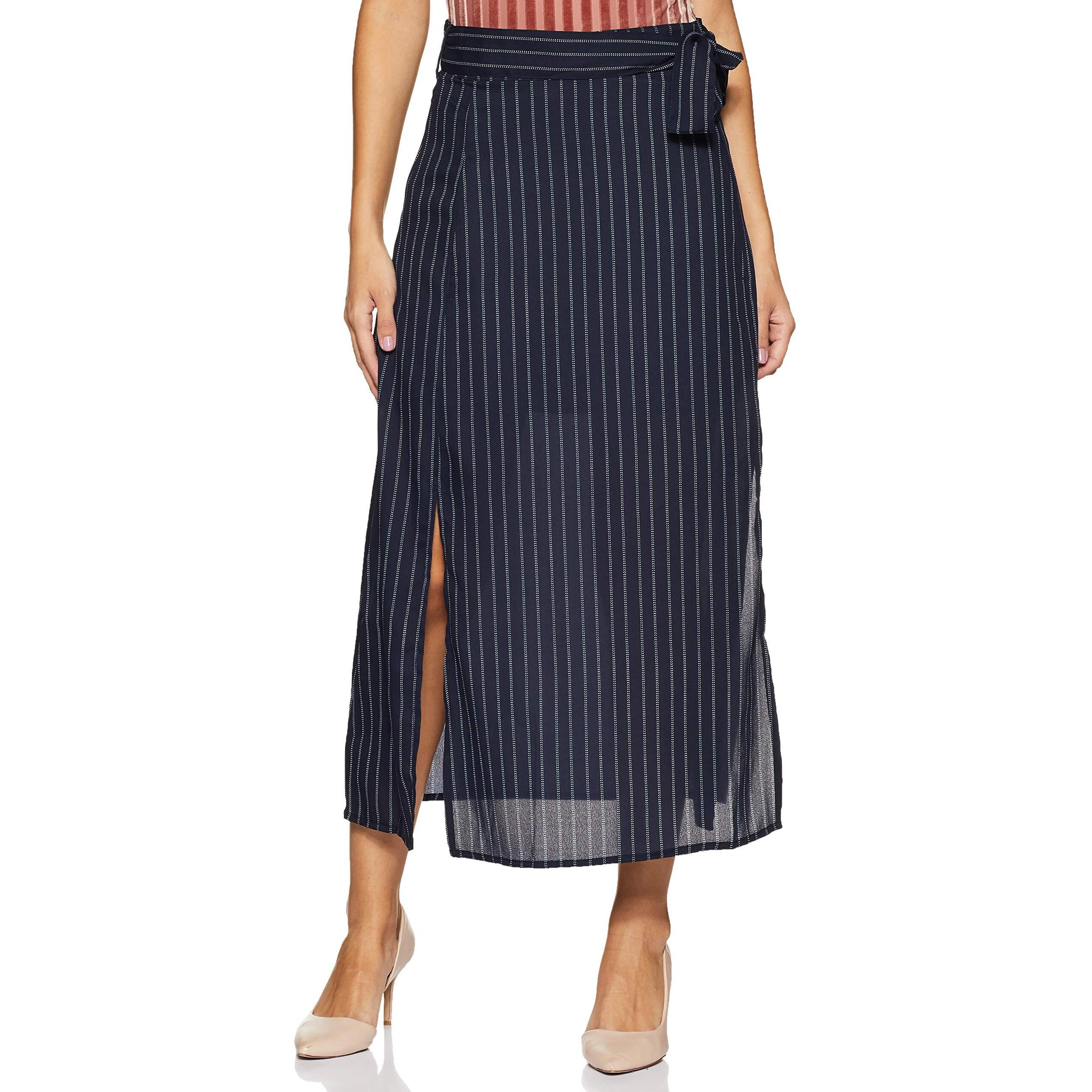 Rare Women A-Line Skirt, Navy Blue, S