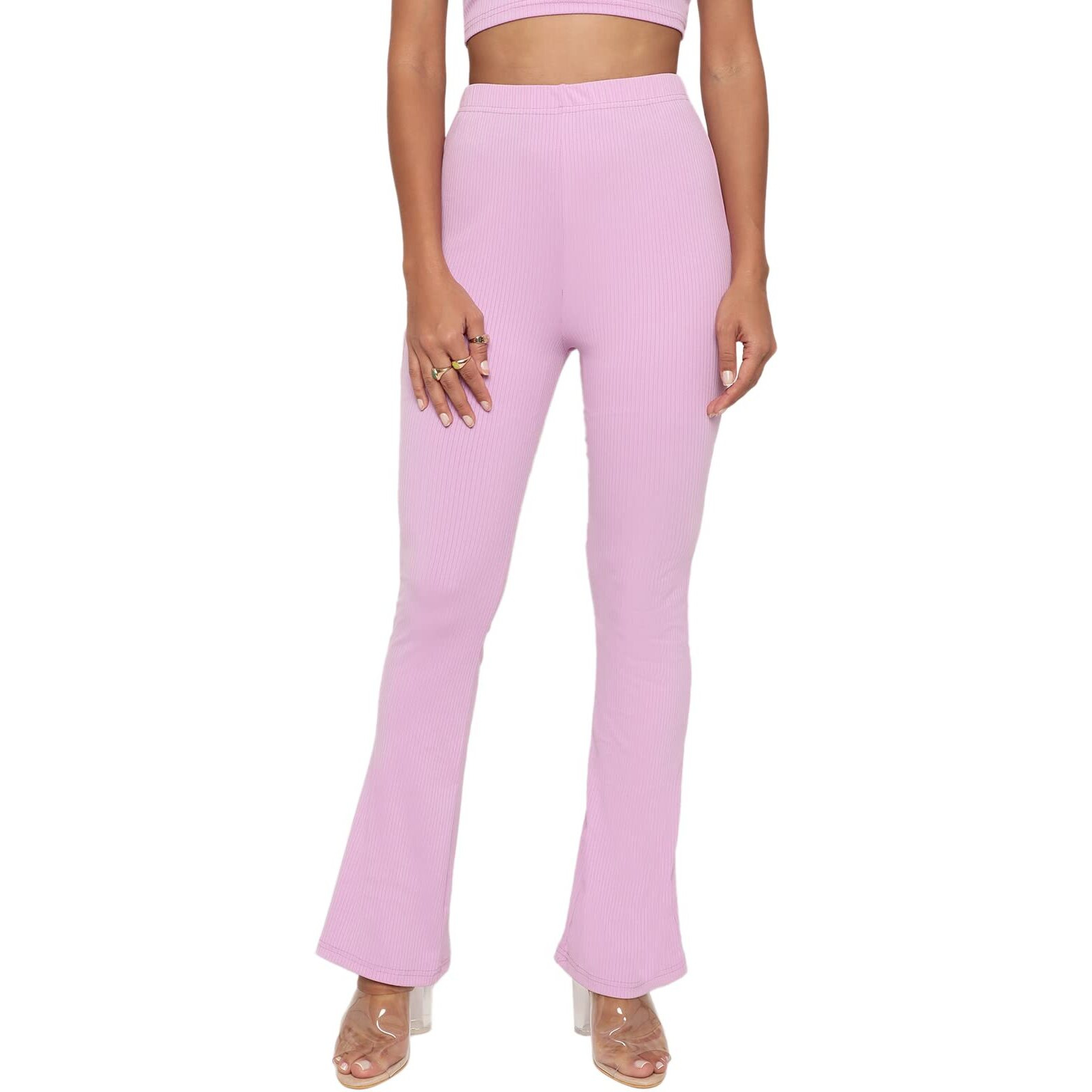 Shasmi Light Purple Lightweight Stretchable Yoga Pants Boot-Cut Regular Fit Trouser Pant (57 Pant Light Purple Xl)