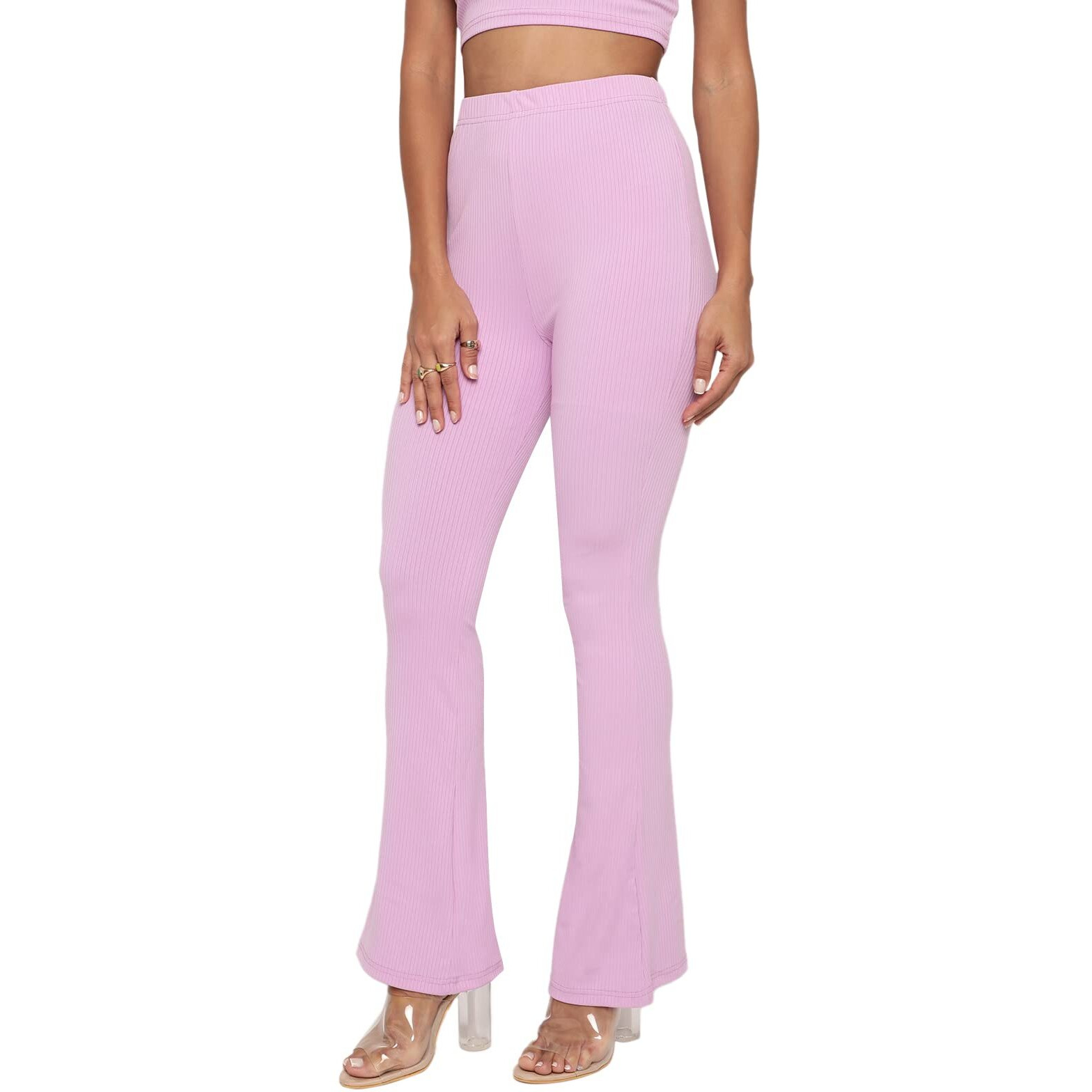 Shasmi Light Purple Lightweight Stretchable Yoga Pants Boot-Cut Regular Fit Trouser Pant (57 Pant Light Purple Xl)