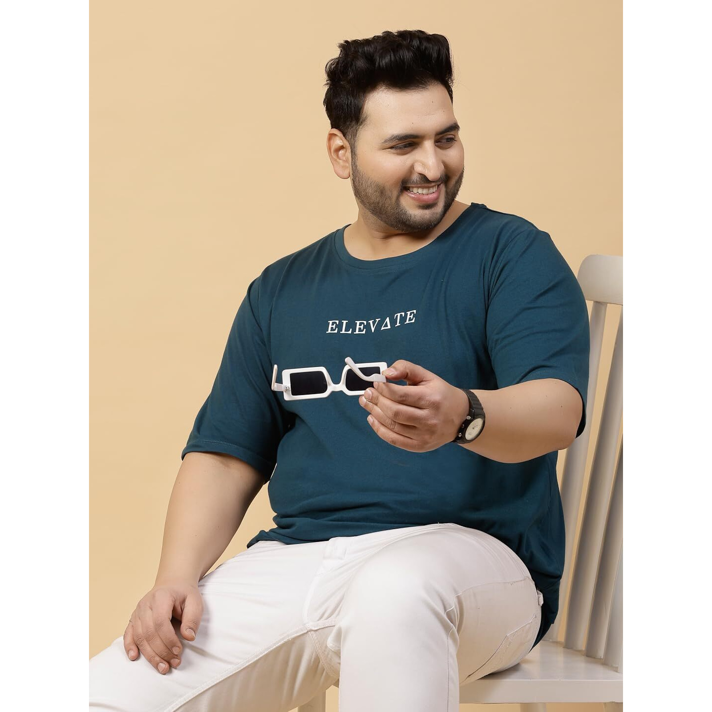 Rigo Printed Oversized T-Shirts | Plus Size Oversized Tees For Men | Drop Shoulder T-Shirt For Men Teal
