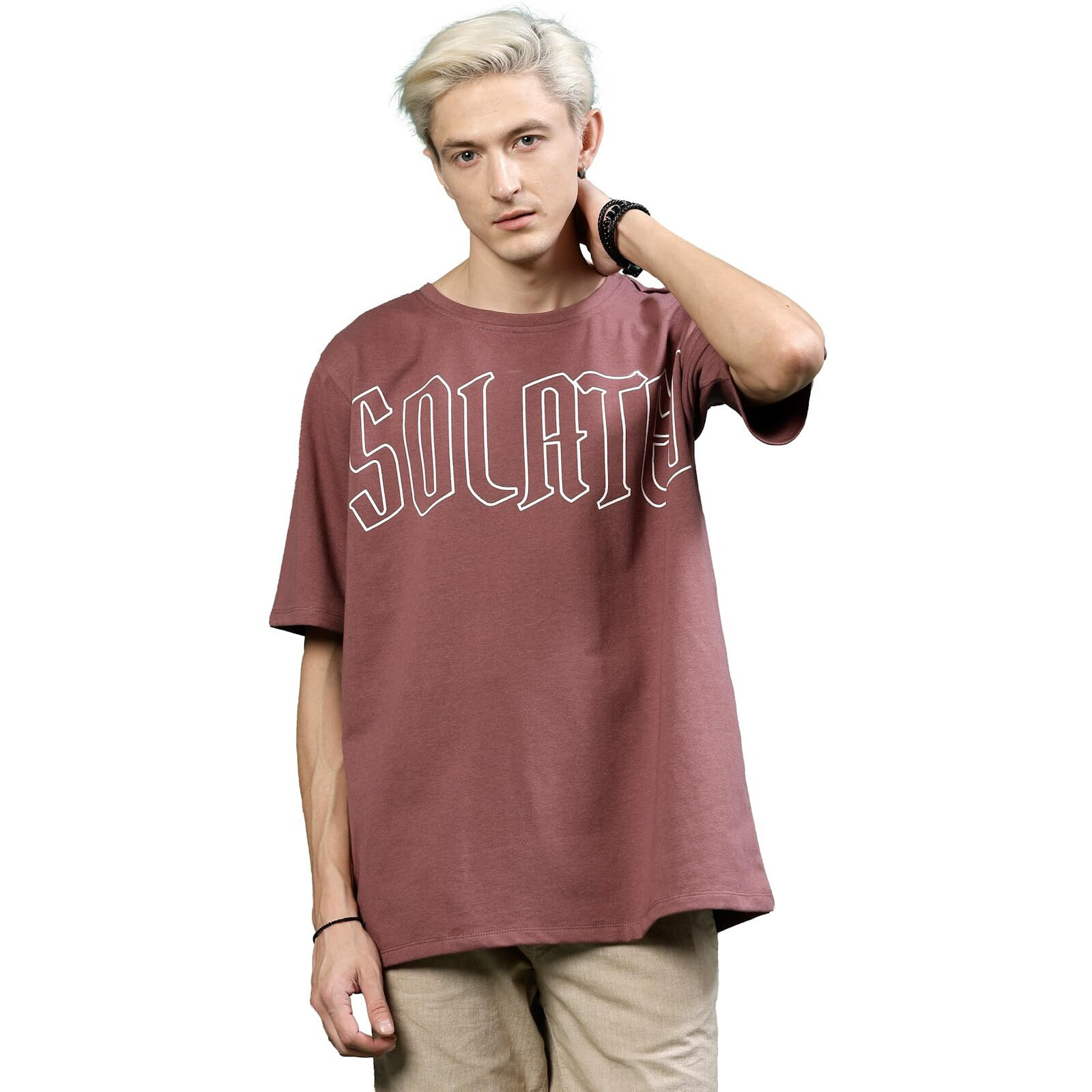 Rigo Back Printed Half Sleeves Round Neck Oversized T-Shirt For Men | Drop Shoulder T-Shirt For Men | Loose Baggy Fit T-Shirt For Men