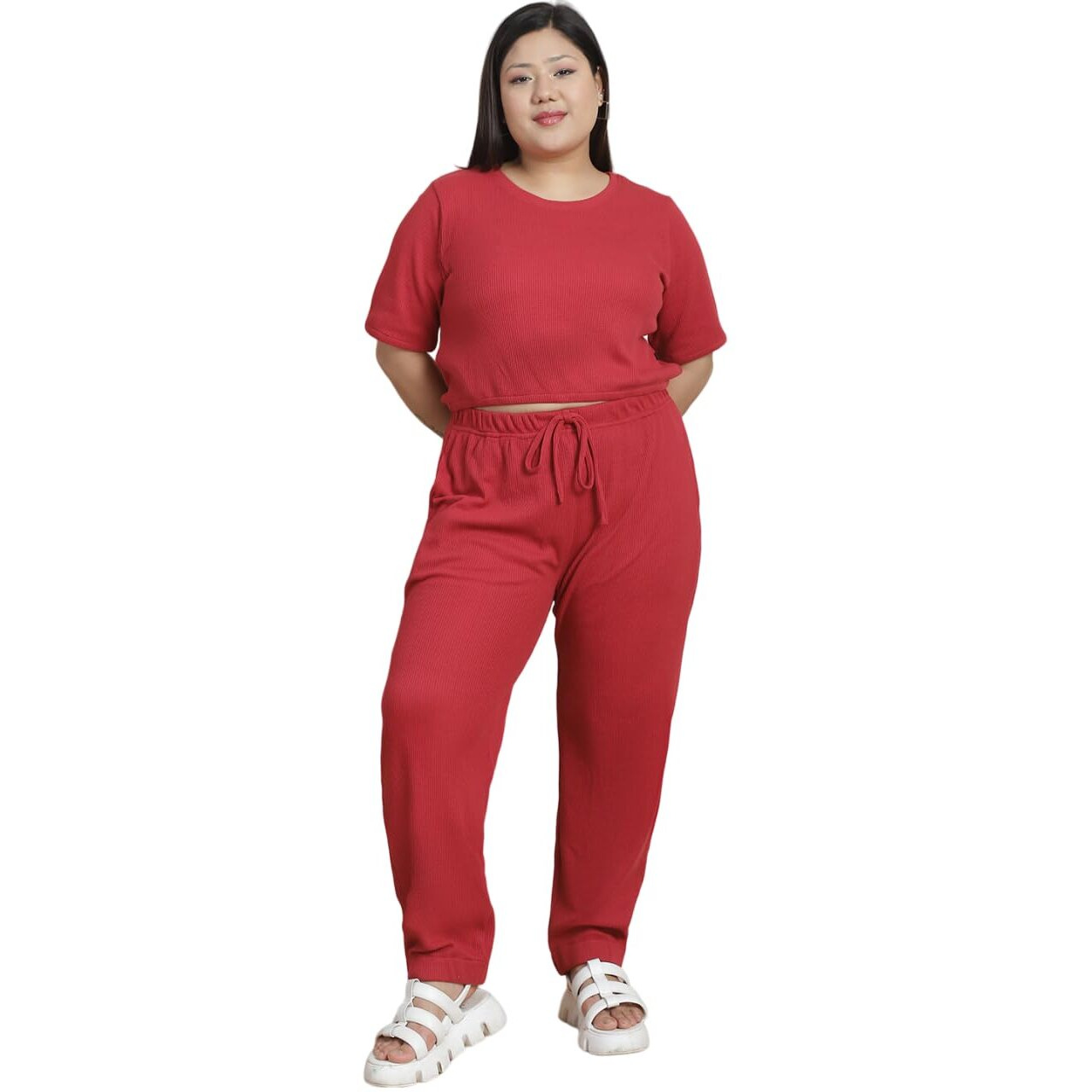 Rigo Plus Size Co-Ord Set | Round Neck, Slim Fit Tracksuit Co-Ords Set | Stylish Dresses | Casual, Beach & Vacation Wear