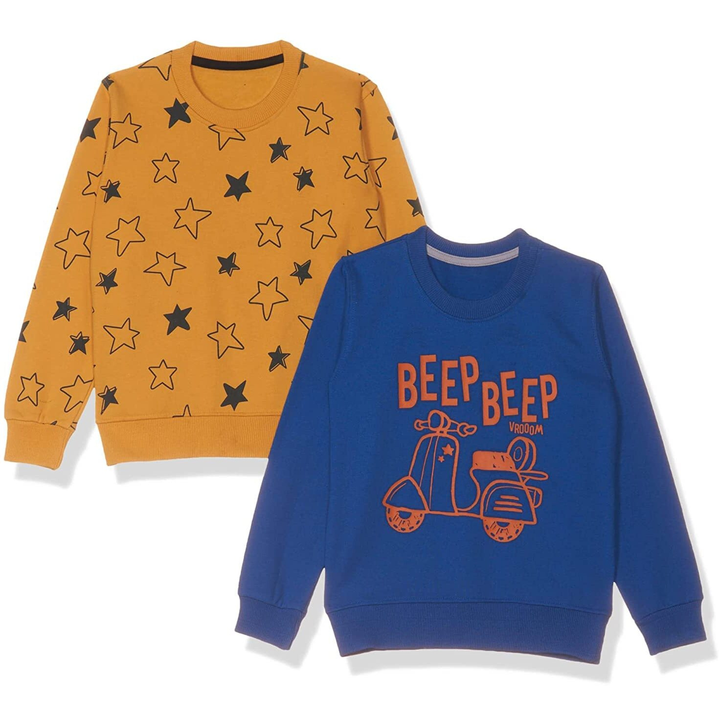 T2F Boy's Cotton Crew Neck Sweatshirt (Bys-Rn-Ss-01_Multicolor 3_13-14 Years)