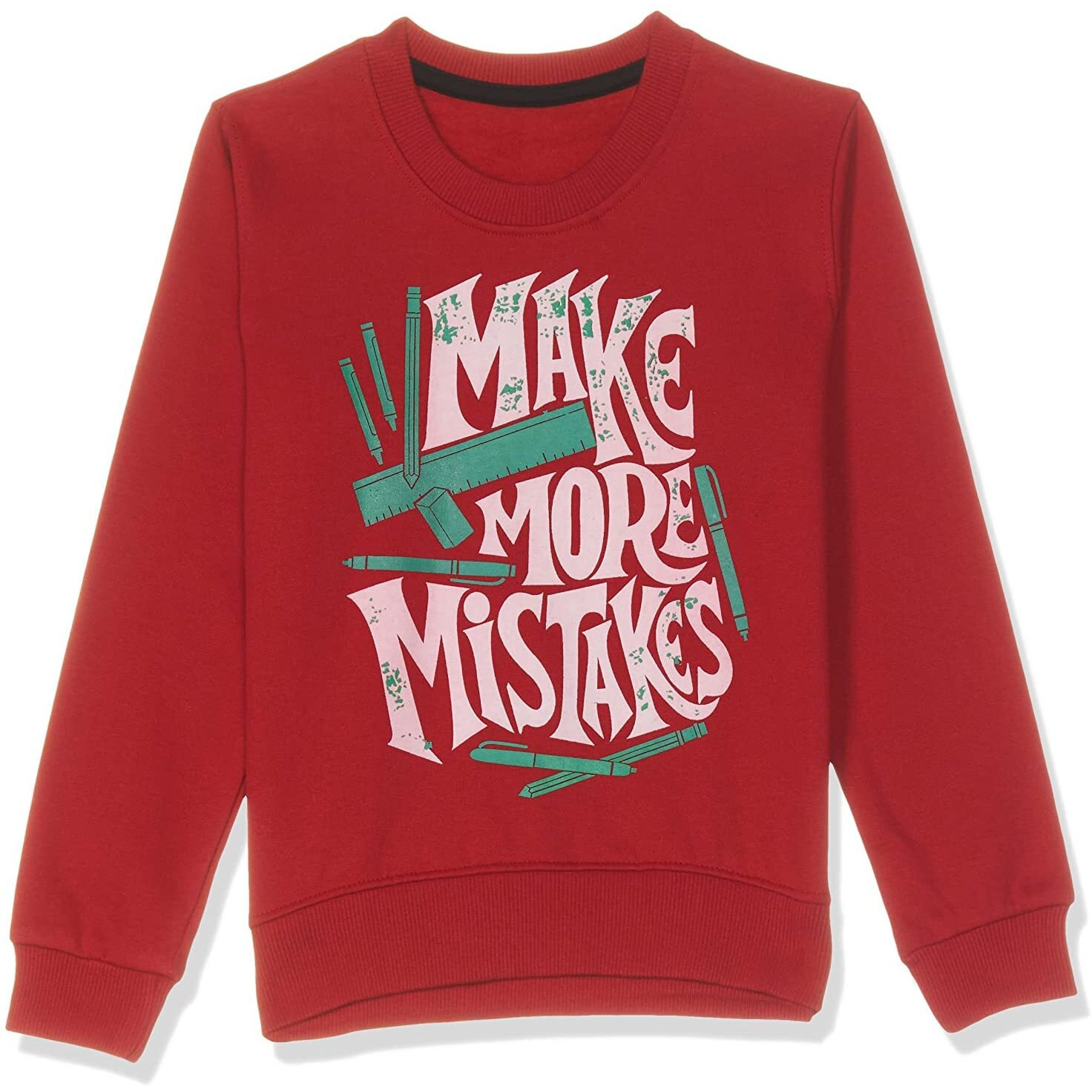 T2F Boy's Cotton Crew Neck Sweatshirt (Bys-Rn-Ss-01_Multicolor 2_13-14 Years)