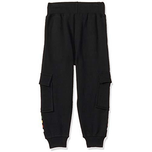 T2F Boy's Regular Fit Mid Rise Track Pant Black