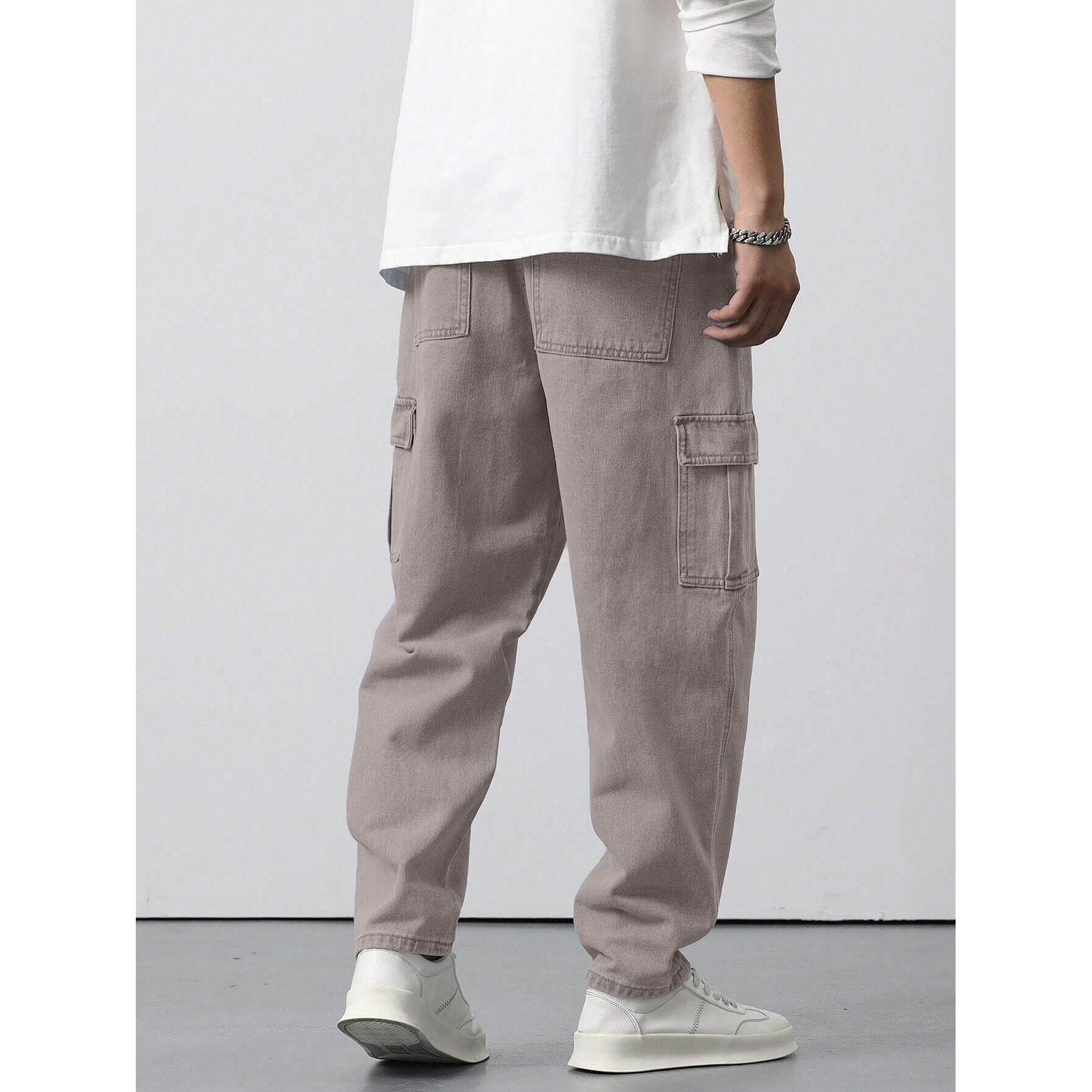 Men Loose Fit Men's Flip Pocket Cargo || Mens Stylish Cotton Loose Fit Denim Cargo Jeans || Multi-Pocket Styling || Perfect For Casual Fashion || Comfortable Classic Men's Outerwear (Mdj-3)