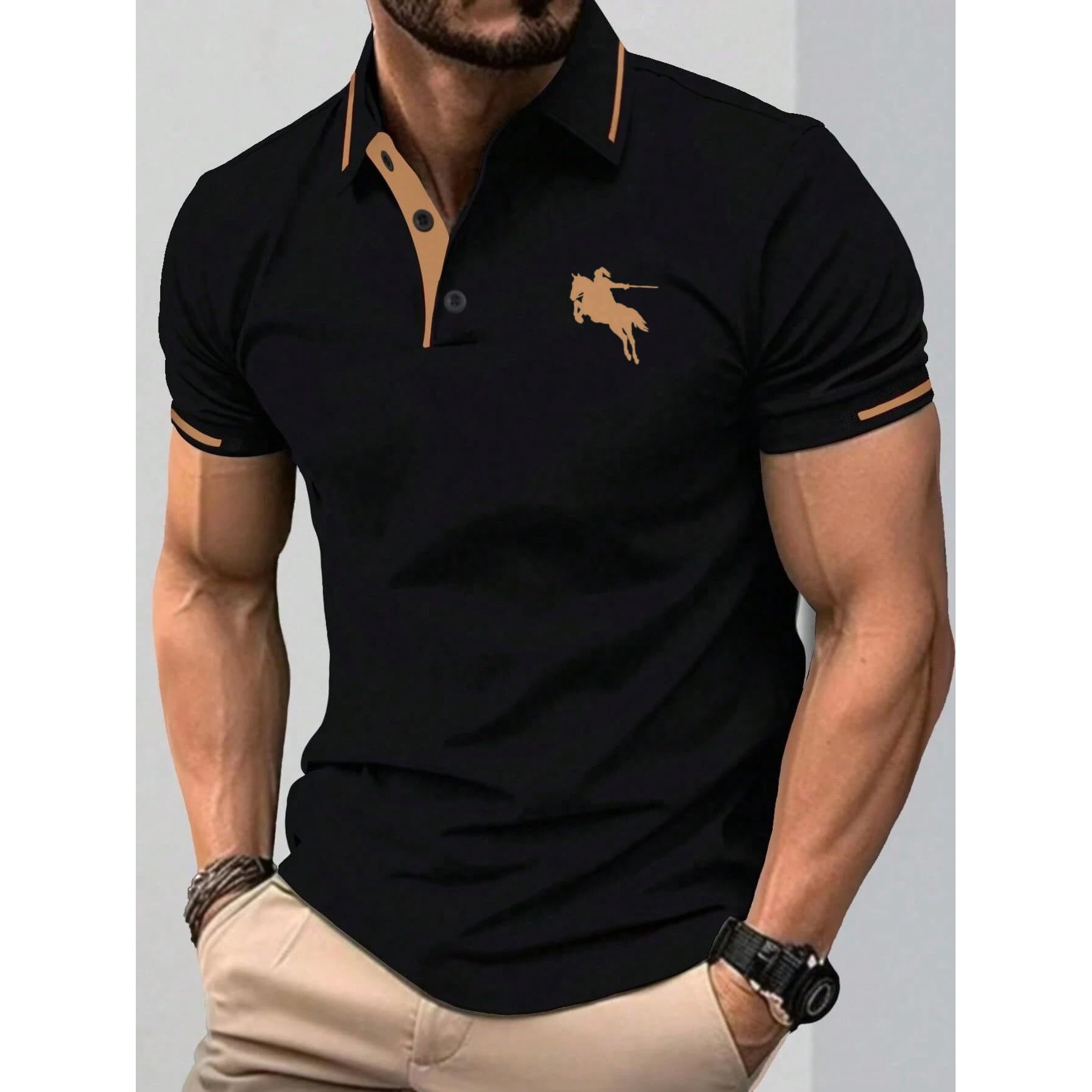 Tagas Men's Solid Regular Fit T-Shirt (Mt-11-S) Black