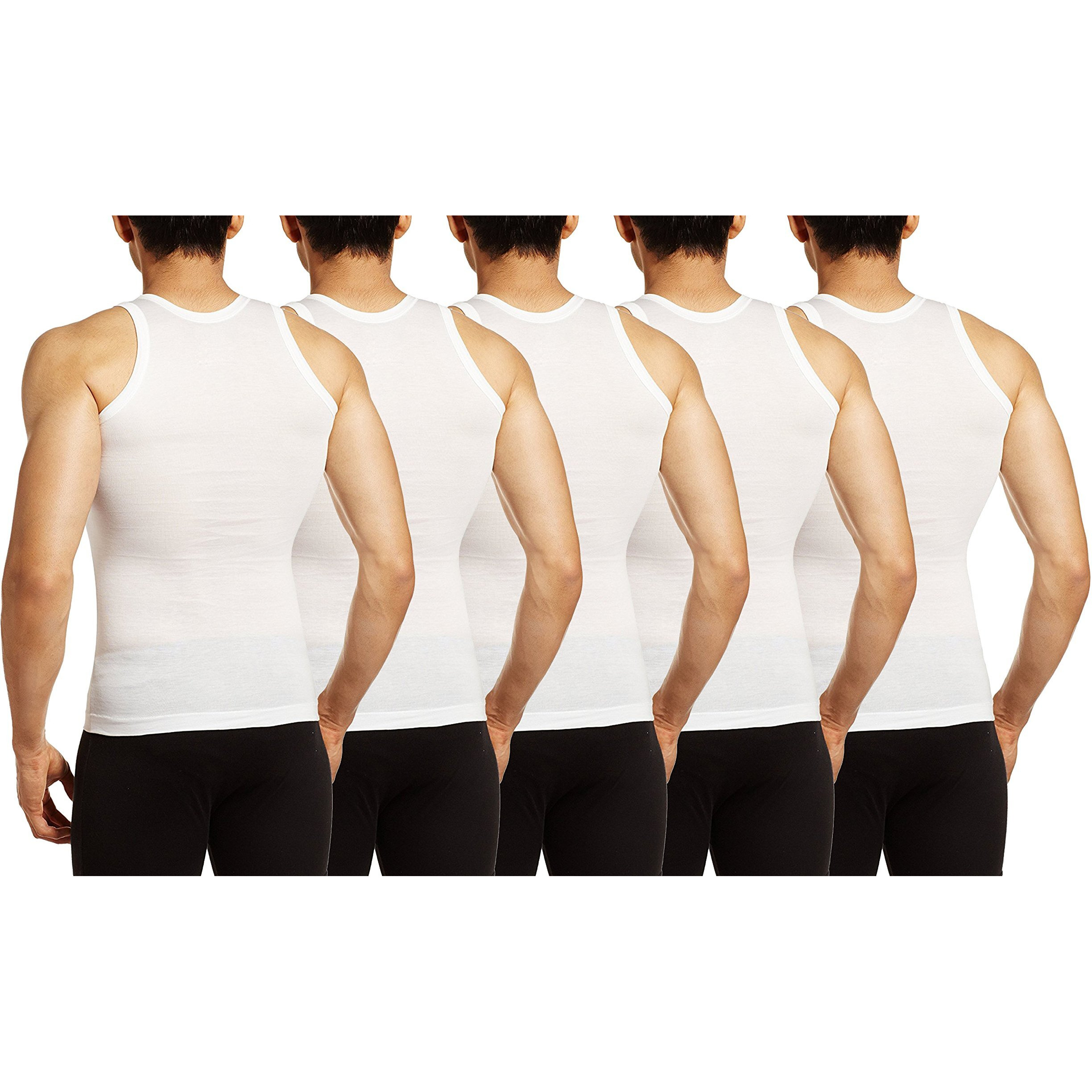 Rupa Men's Cotton Solid Regular Fit Vest (Jon Rn W 90X5_White L)