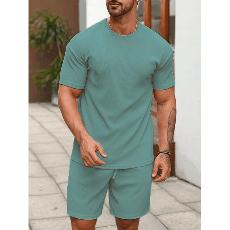 Shienzy Men's Casual Solid Printed Night Suit Co-Ord Set || T-Shirt And Shorts Nightwear Set || Sleepwear/Loungewear For Regular Wear (1166Shz_Rm_S)