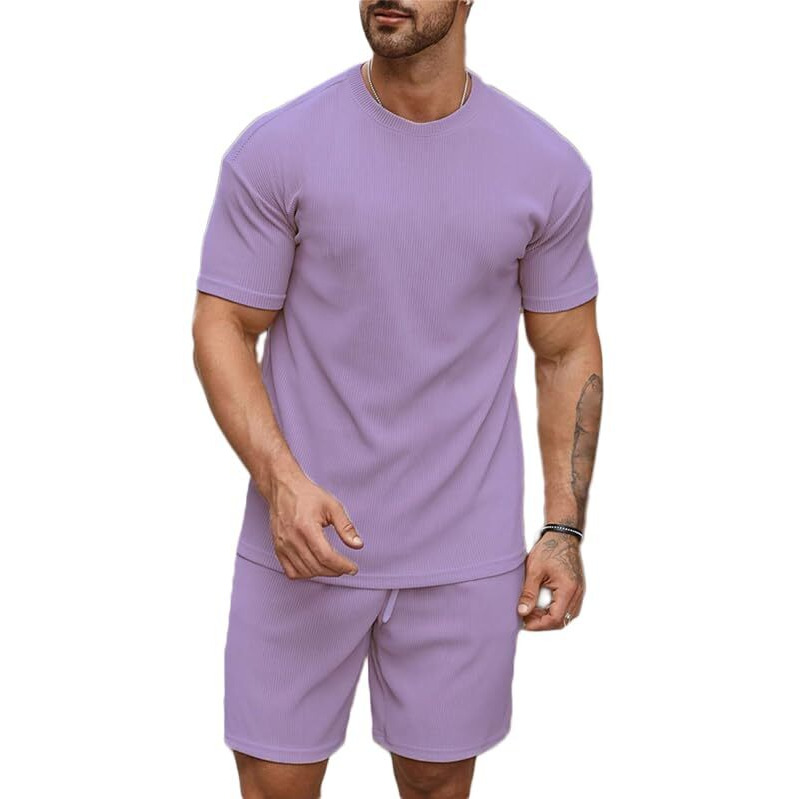 Shienzy Men's Casual Solid Printed Night Suit Co-Ord Set || T-Shirt And Shorts Nightwear Set || Sleepwear/Loungewear For Regular Wear (1164Shz_Lvndr_Xxl)