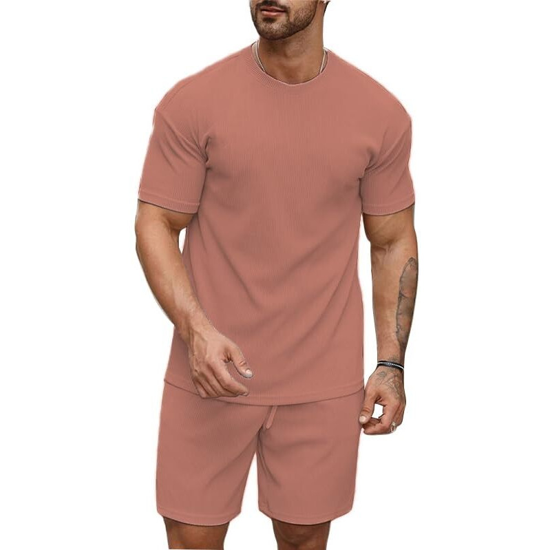 Shienzy Men's Casual Solid Printed Night Suit Co-Ord Set || T-Shirt And Shorts Nightwear Set || Sleepwear/Loungewear For Regular Wear (1426Shz_Bg_Xl) Beige