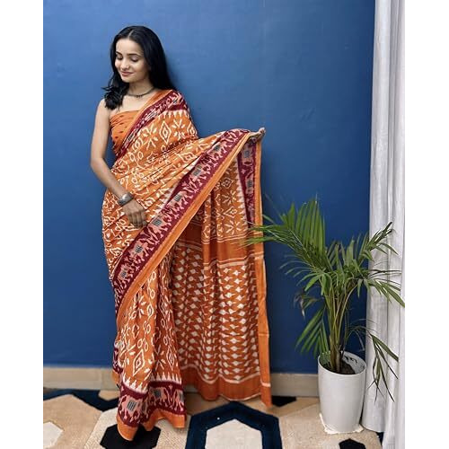 Shiv Textiles Cotton Printed Saree For Women.(Smc-St-230-Red)