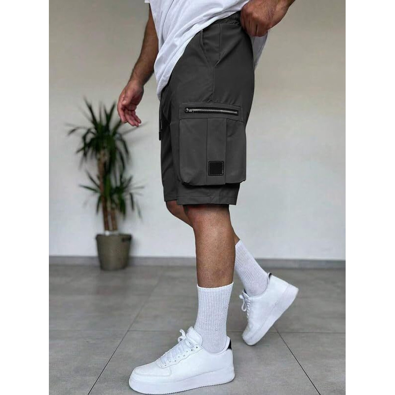 Smowkly Authentic Men's Cotton Classic Cargo Shorts || Elastic Waist & 4 Pockets || Regular Fit Above Knee Length Chino Half Pant For Summer || Men Shorts || Men Shorts Cotton || Men's Shorts Casual