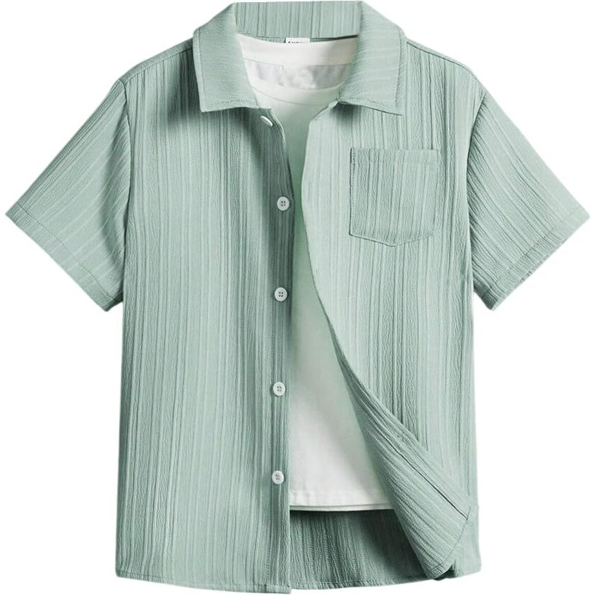 Tagas Boy's Polyester Regular Fit Shirt (Bs-2033-Mint-5_Mint 5 6 Years)