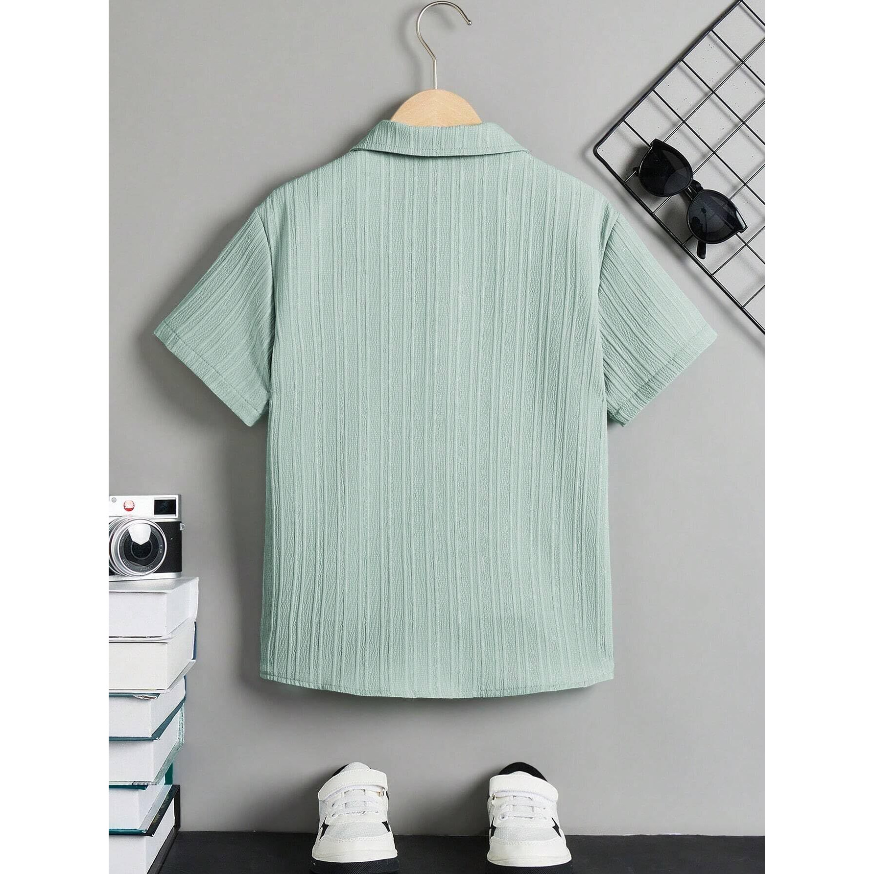 Tagas Boy's Polyester Regular Fit Shirt (Bs-2033-Mint-5_Mint 5 6 Years)