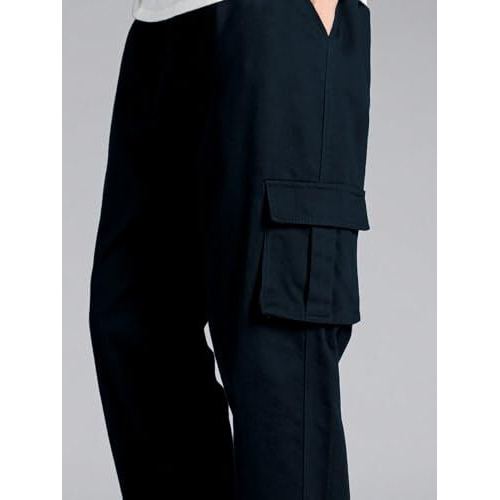 Tagdo Men Flap Pocket Drawstring Waist Trousers (Cargo-2030-Navy-34)