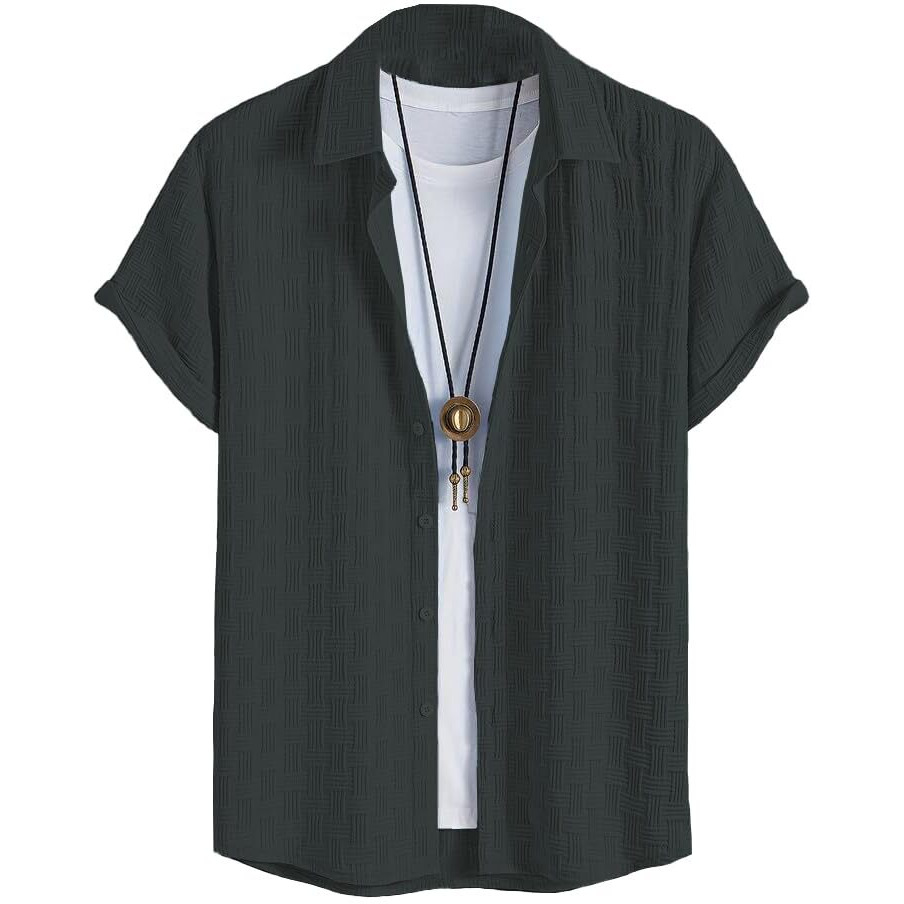 Tagdo Cotton Blend Modern Fit Shirt Grey Xl