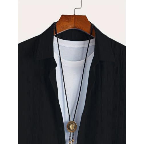 Tagdo Cotton Blend Modern Fit Shirt Black S