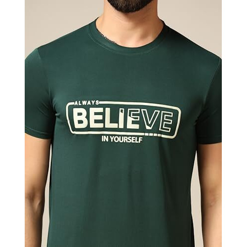 Tagdo Men Textured Printed Half Sleeve Round Neck Tshirt Pack Of 2 (Men-Combo-5163-Grn-5164-Khk-Xl)