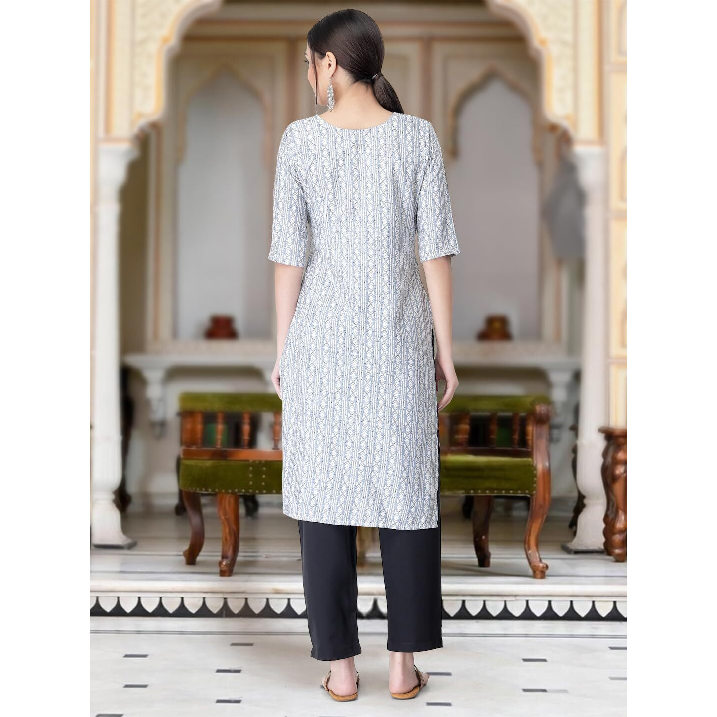 Tee Projekt Versatile Crepe Kurti & Pant Set For Women Printed Kurta Set