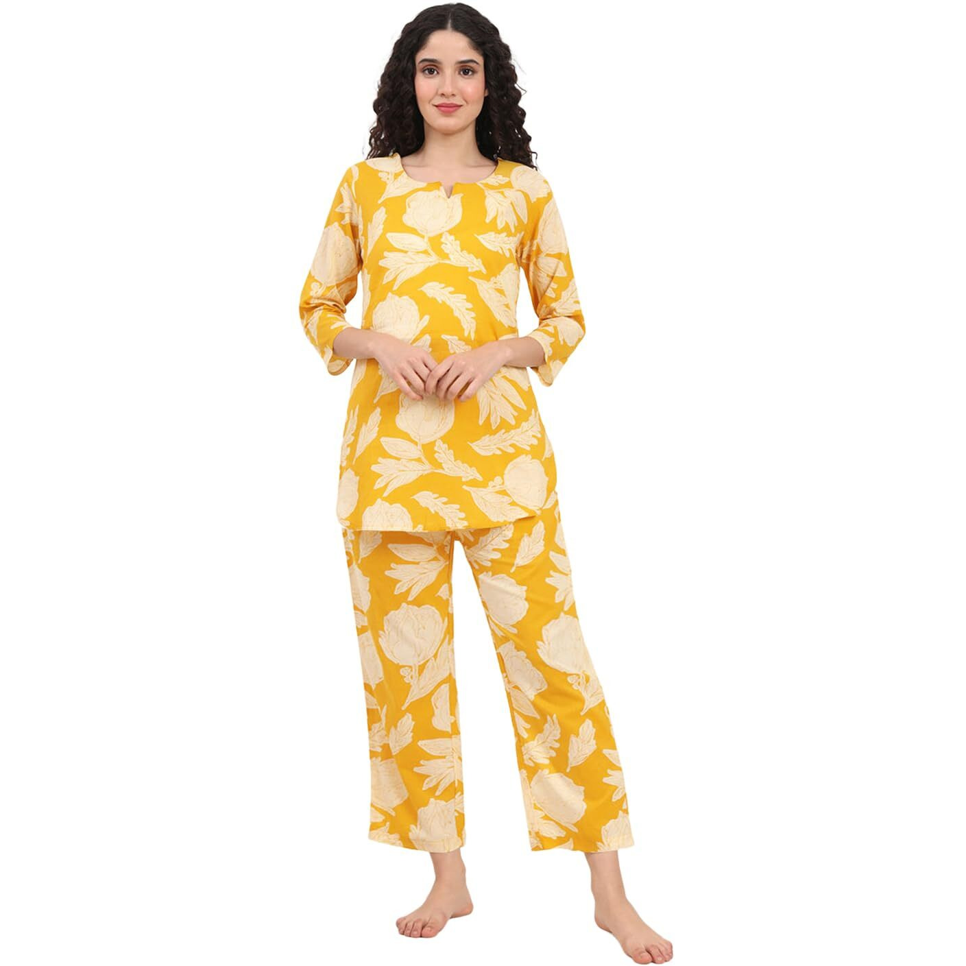 Tee Projekt Co Ord Set For Women Stylish | Ethnic Co Ord Set For Women Yellow