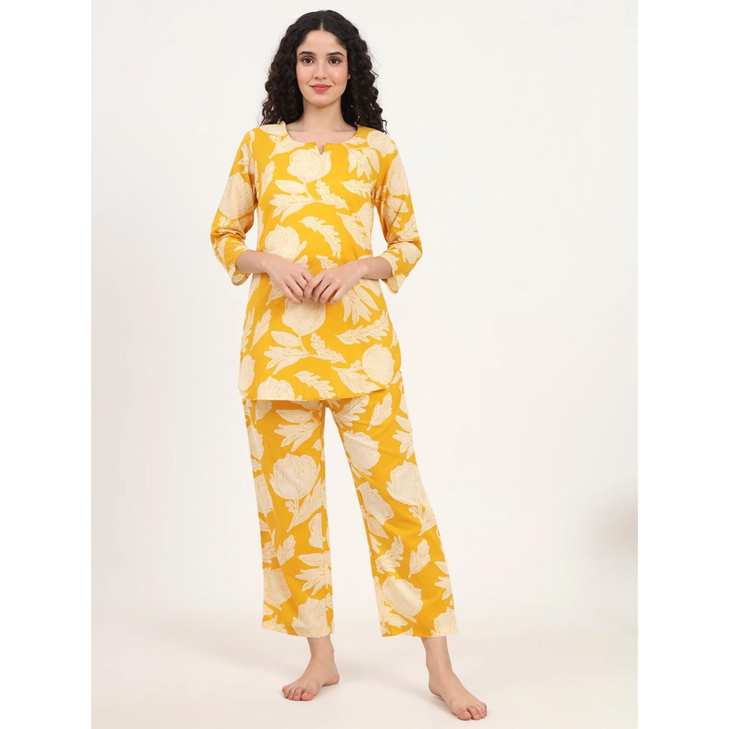 Tee Projekt Co Ord Set For Women Stylish | Ethnic Co Ord Set For Women Yellow