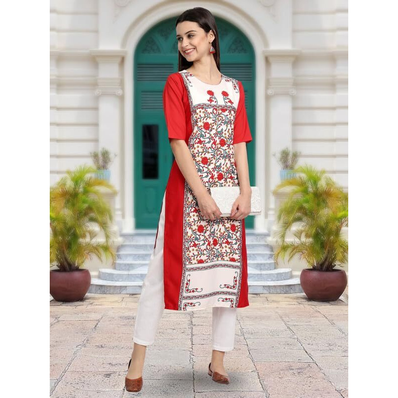 Tee Projekt Printed Crepe Kurti For Women Ll Modern Kurtis For The Trendy You (Pack Of 6)