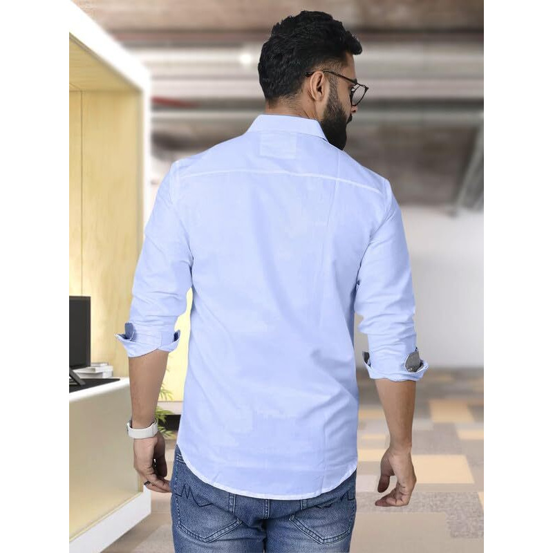 Tee Projekt Shirt For Men Cotton Spread Collar Button Down Long Sleeve Shirt Home, Regular, Home (Pack Of 1)