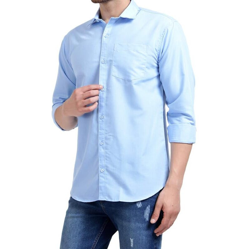 Tee Projekt Men's Solid Slim Fit Cotton Formal Shirt With Spread Collar & Full Sleeves_Shirt_St11_Xxl