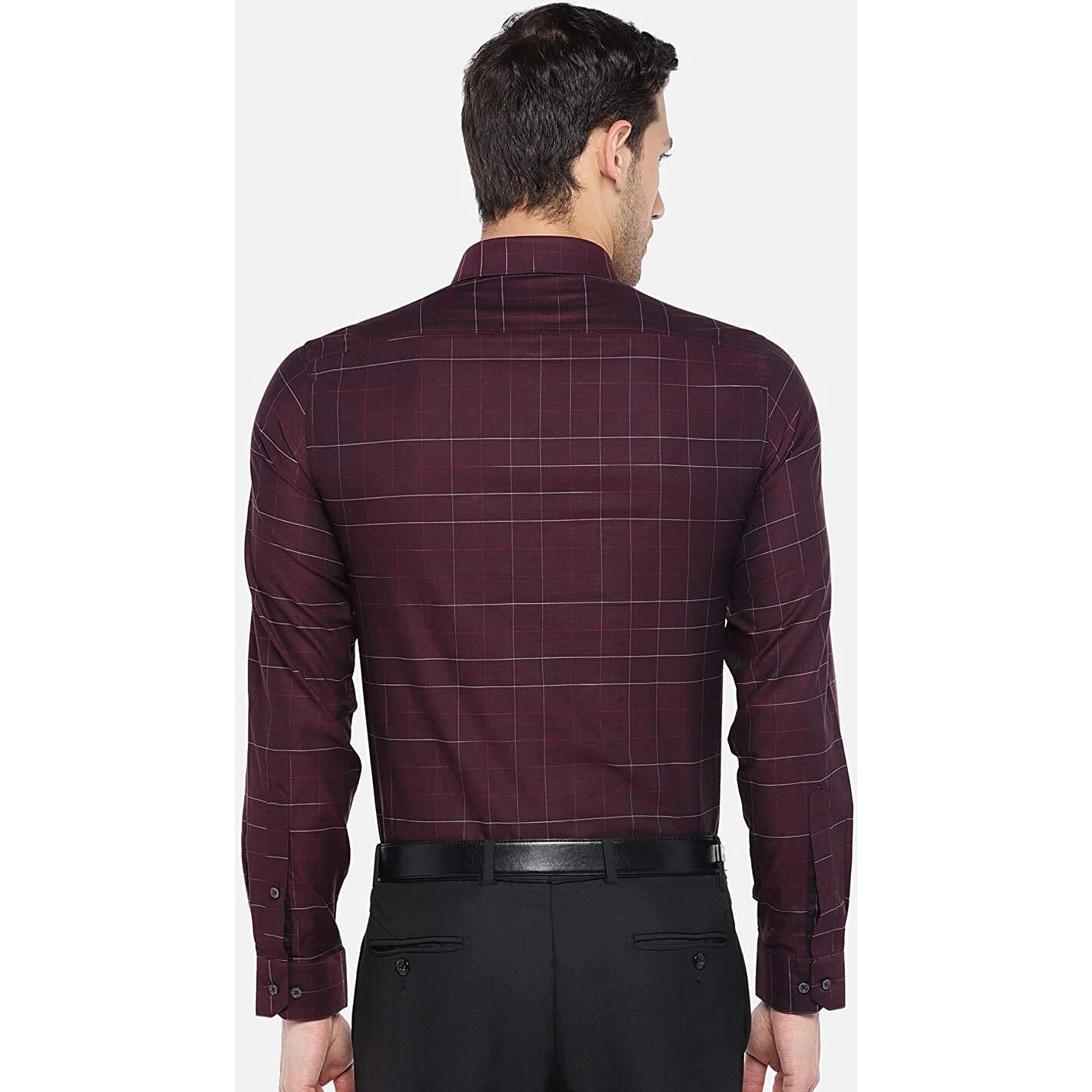 Turtle Men 100% Cotton Grey Solid Slim Fit Formal Shirt