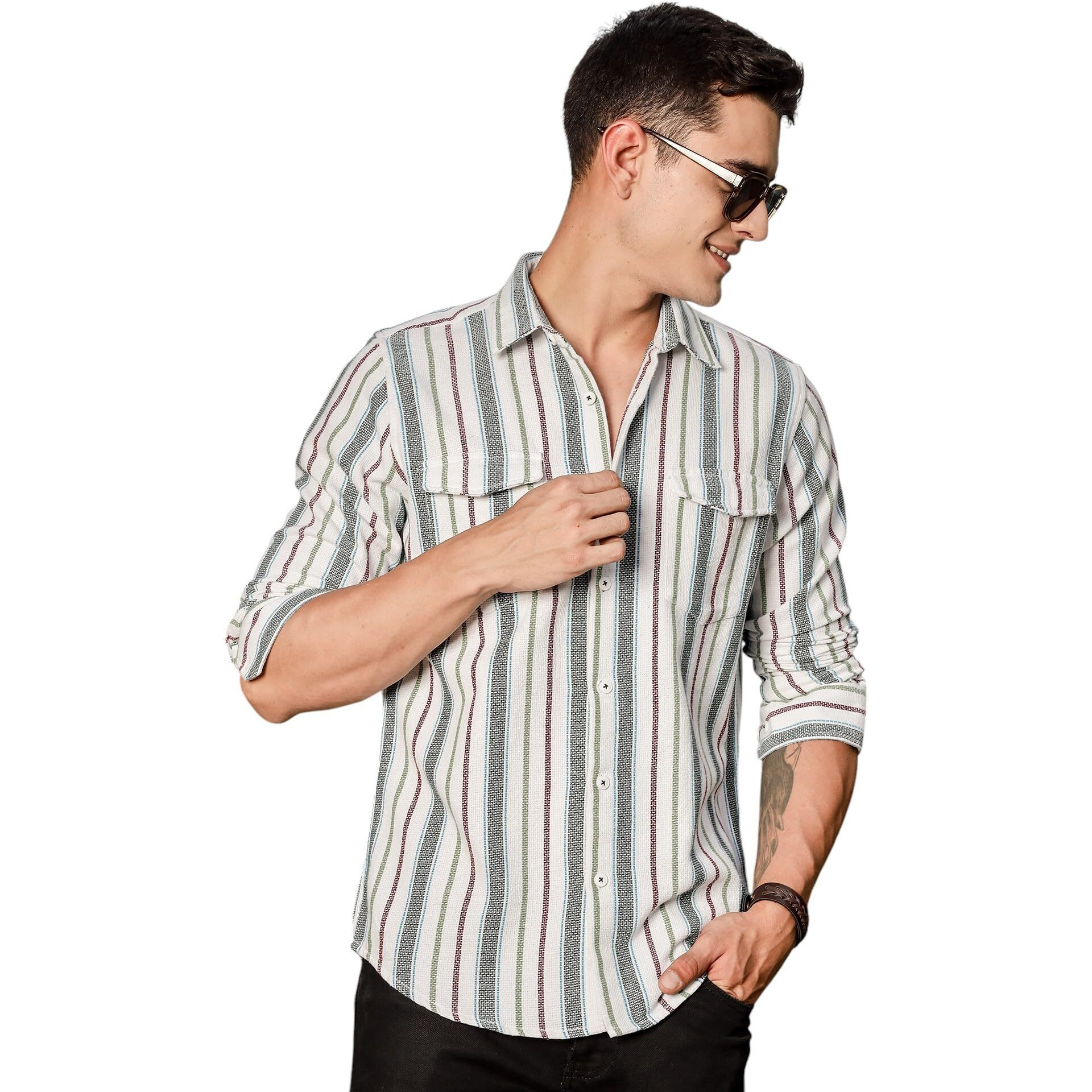 Thomas Scott Regular Fit Long Sleeve Flap Pocket Shirt For Men White