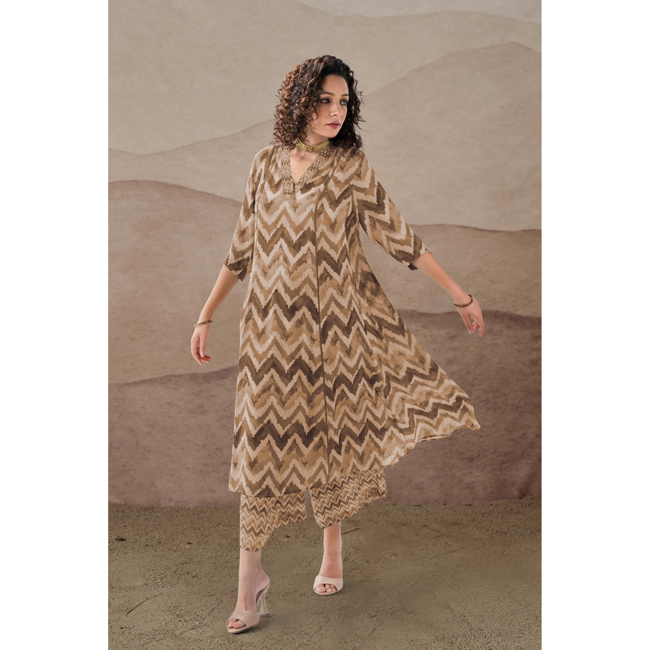 Toochki Co Ord Set For Women | Casual Wear Pant Top Set | Fancy Co-Ord Set | Full Pair Set | Women Kurta Sets Kurtis | Two Piece Co Ord Sets | Coord Sets For Women | Printed Cotton Co Ord Set Yellow