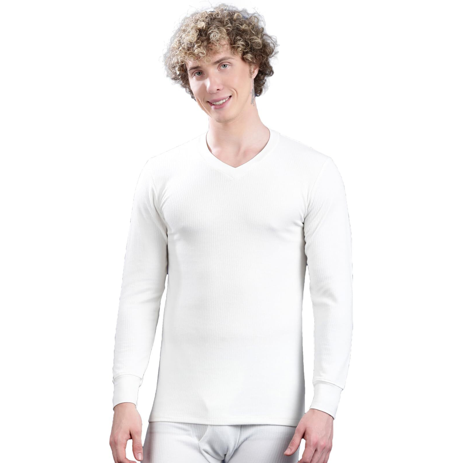 Rupa Blouson Regular Plain Thermal Top (Torrido Men's Vnfs 6001_White_100)