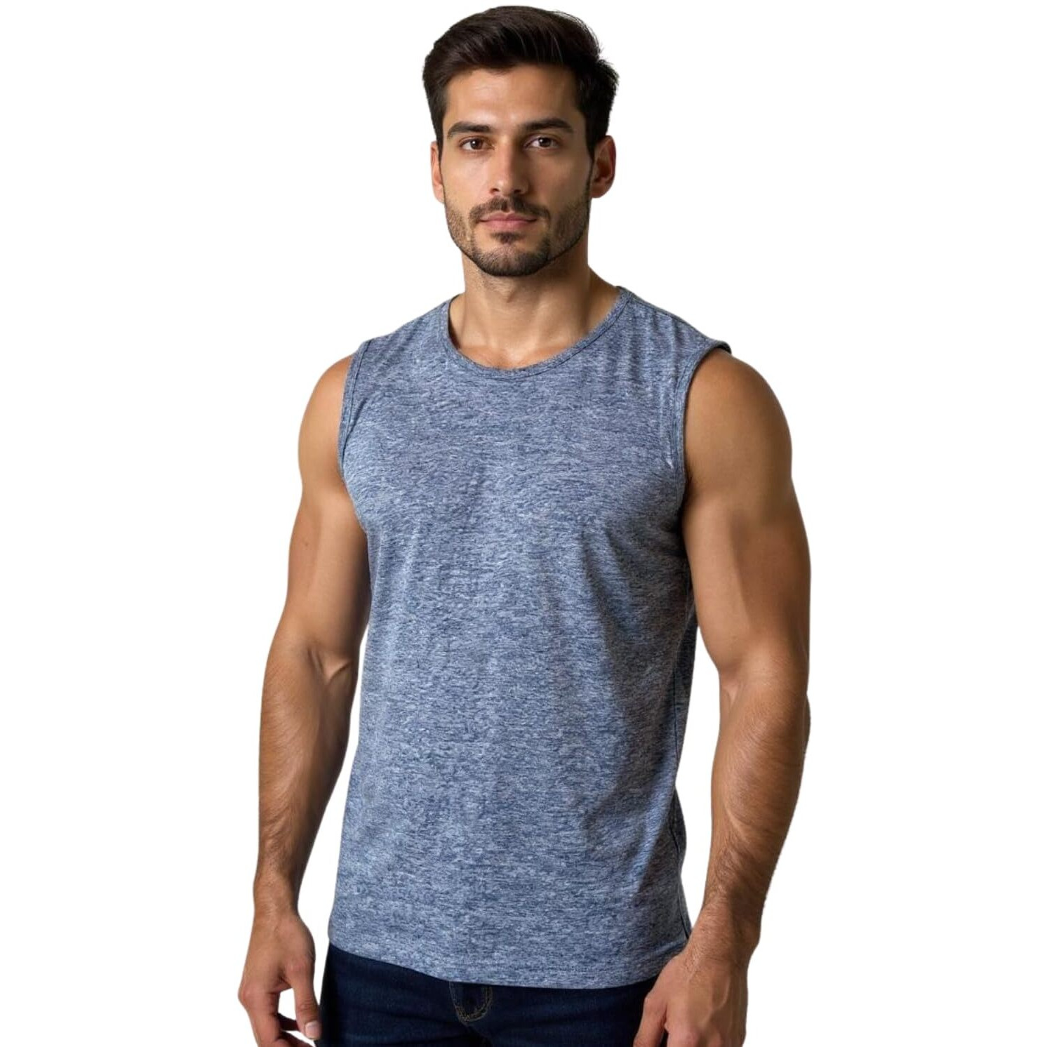 Pumpd Mens Solid Classic Fit T-Shirts (Pumss25Mts-Sa2_Navy Melange Xxl)