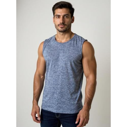 Pumpd Mens Solid Classic Fit T-Shirts (Pumss25Mts-Sa2_Navy Melange Xxl)