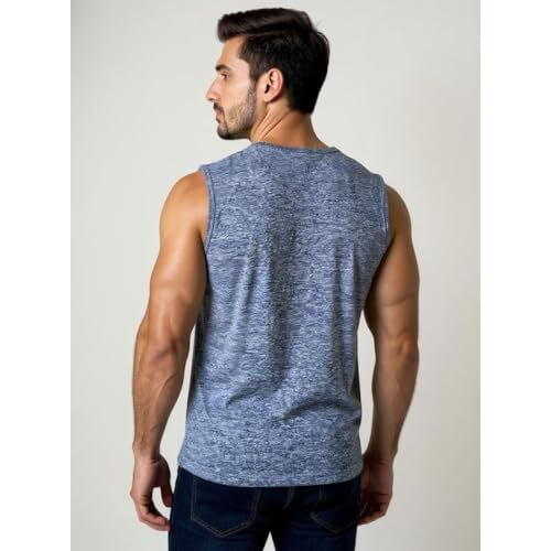 Pumpd Mens Solid Classic Fit T-Shirts (Pumss25Mts-Sa2_Navy Melange Xxl)