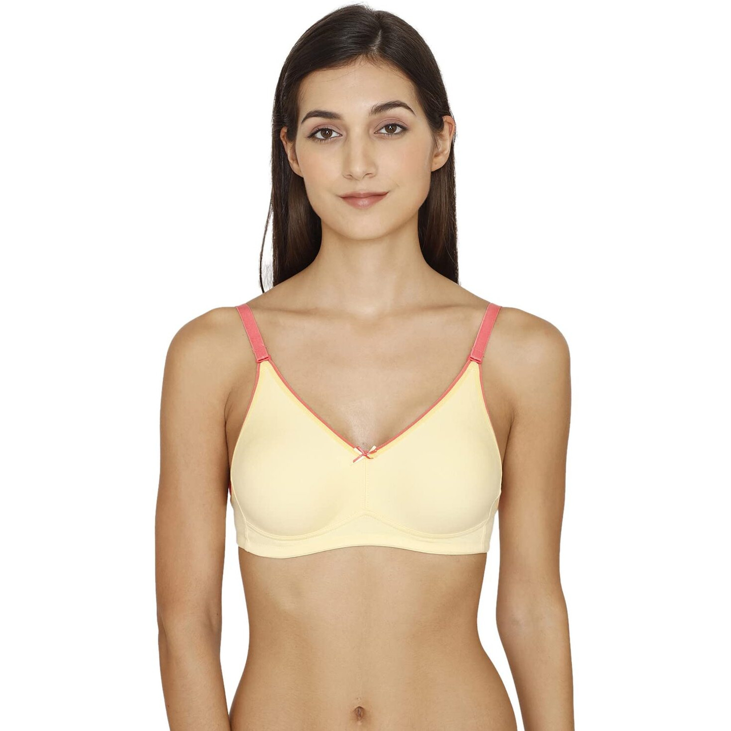 Zivame Women's Polyester Cotton Non Padded Wired Casual 3/4Th Coverage Bra (Zi11Gcfashbyelw0032B_Yellow_32B)