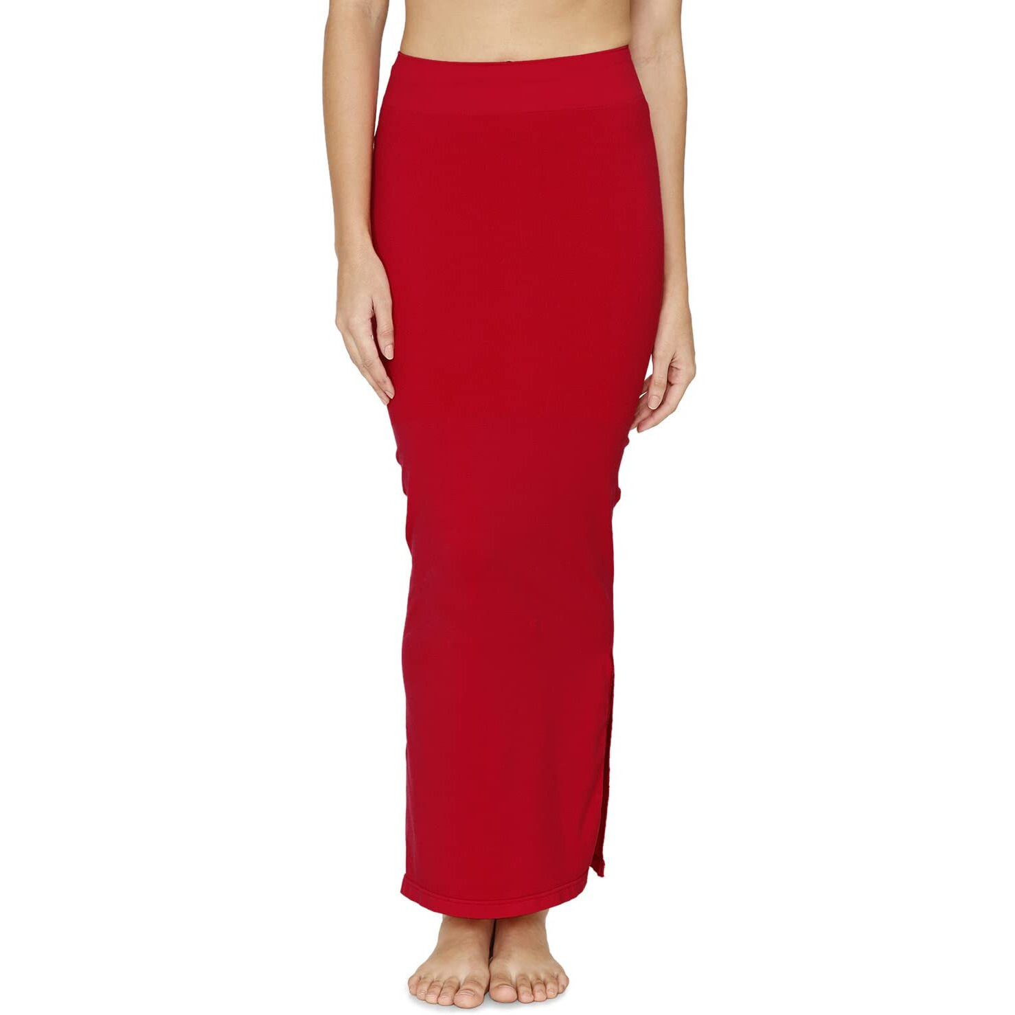 Zivame All Day Seamless Mermaid Saree Shapewear With Removable Drawcord For Women - Tango Red1