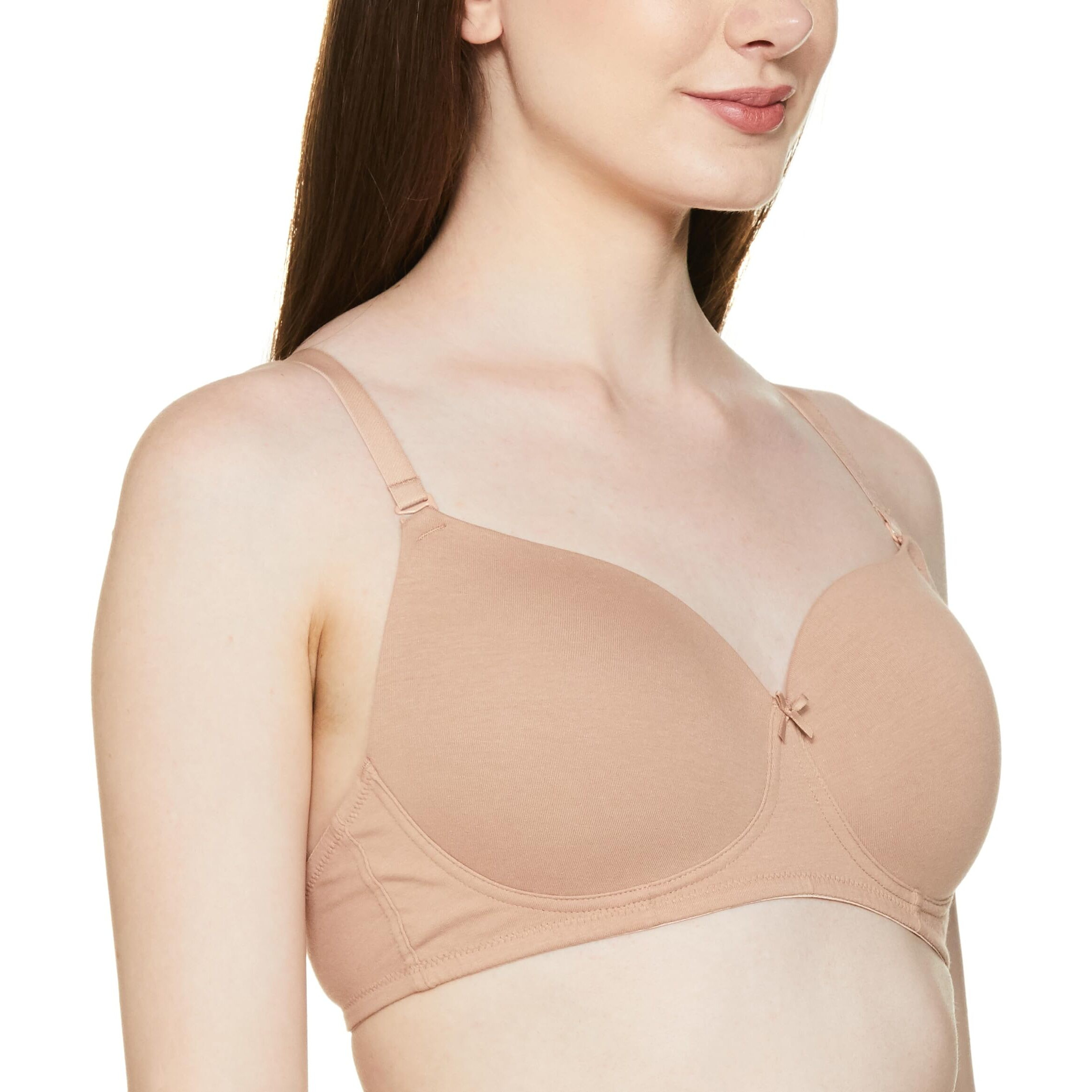 Zivame Women's Half Cup Padded Non Wired Bra (Zi1137-Nude_Beige_38D)