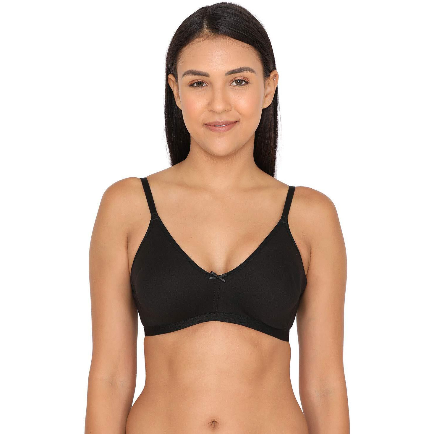 Zivame Women's Synthetic Padded Wire Free Everyday Bra (Zi1885Core0Blak_Black_32C_Black_32C)