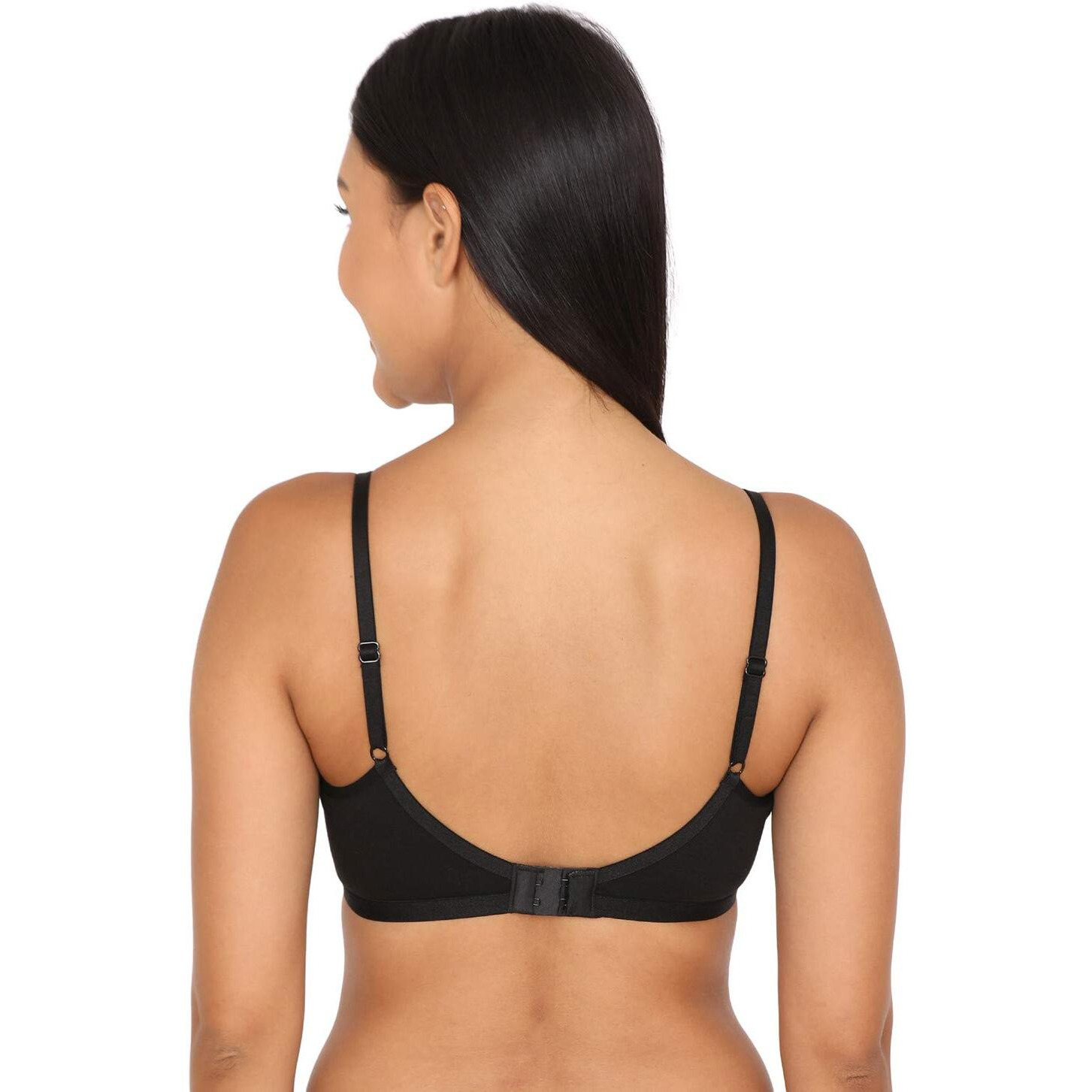 Zivame Women's Synthetic Padded Wire Free Everyday Bra (Zi1885Core0Blak_Black_32C_Black_32C)