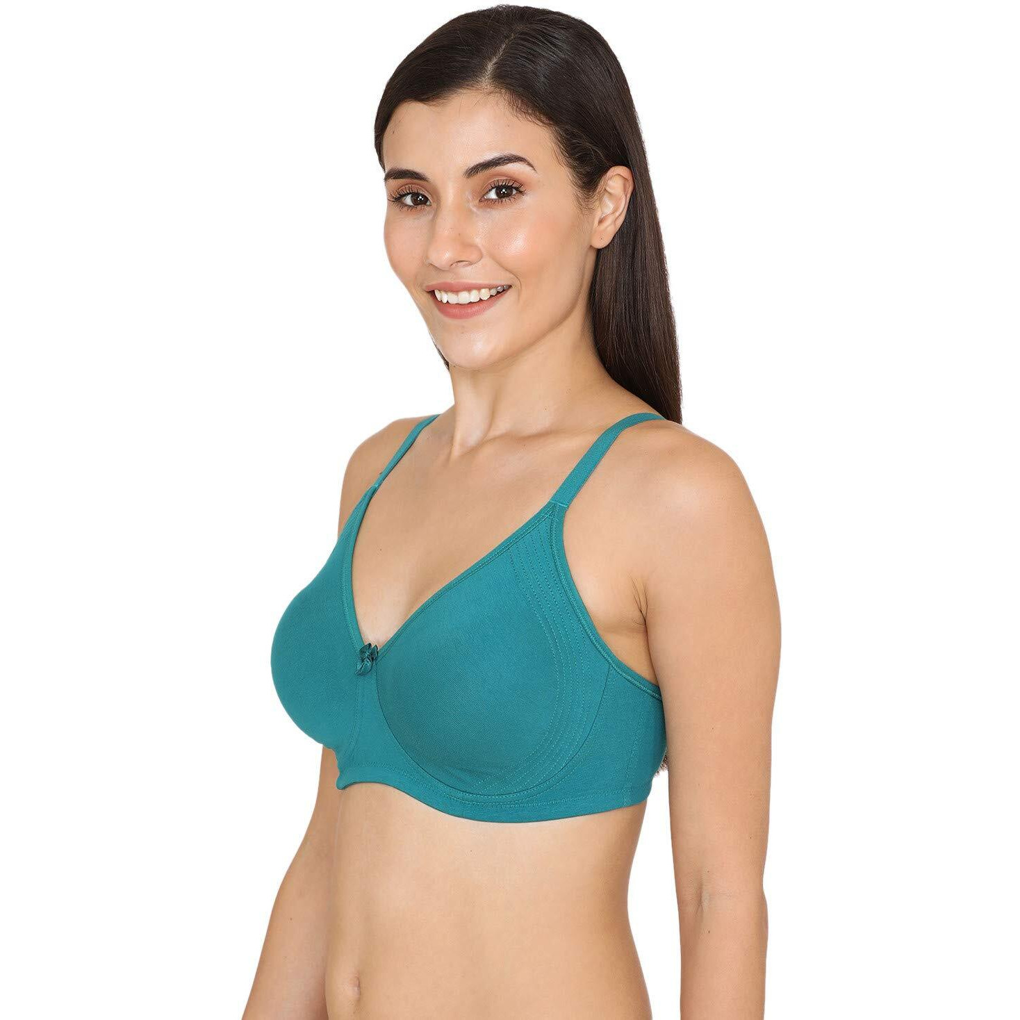 Rosaline By Zivame Women's Wirefree Bra (Ro00Roap010Blue0034C_Blue_34C)