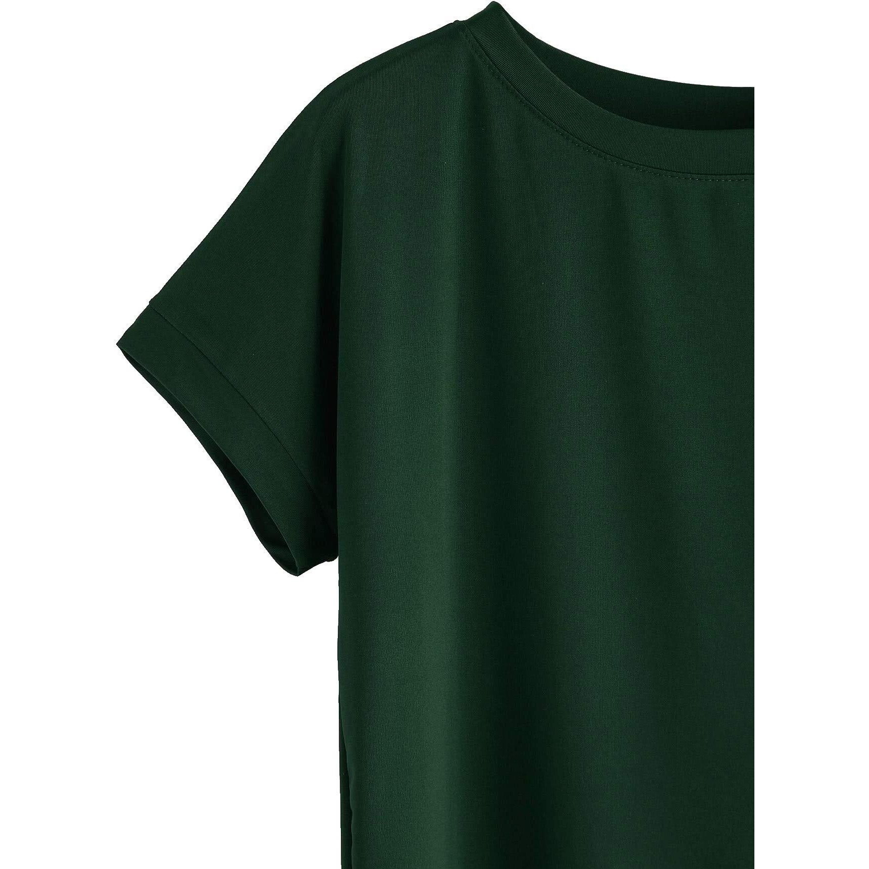 Fabricorn Plain Bottle Green High Low Hem Cotton Tshirt For Women (Bottle Green, Medium)