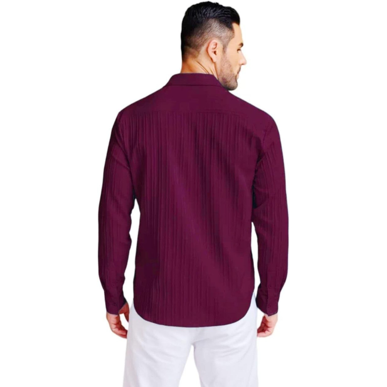 Funky Rich Mens Cotton Solid Classic Fit Shirt (Fr-3294-White-M_Sf-White)