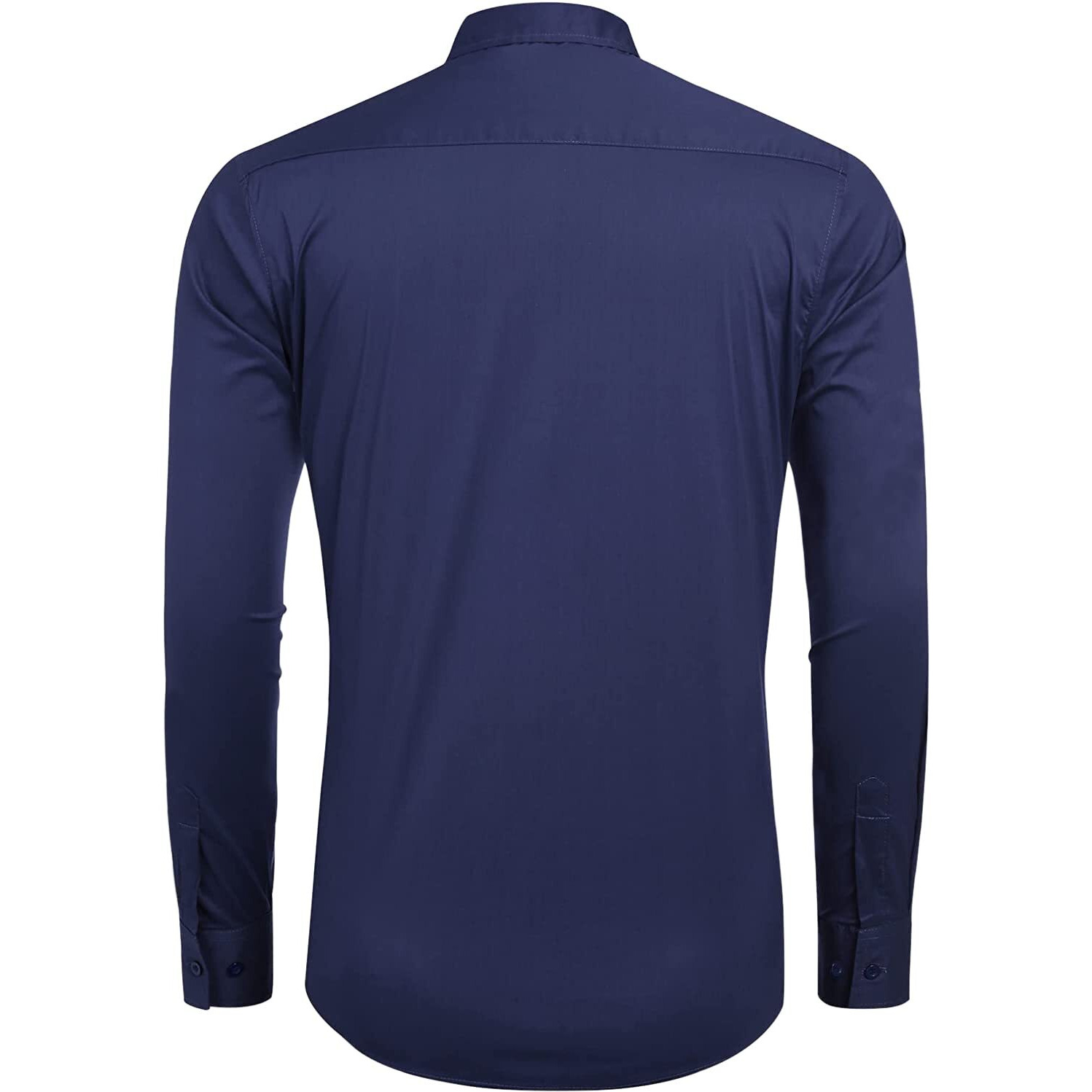 Zombom Men Cotton Polyester Blend Regular Fit Shirt (Medium, Navy Blue)