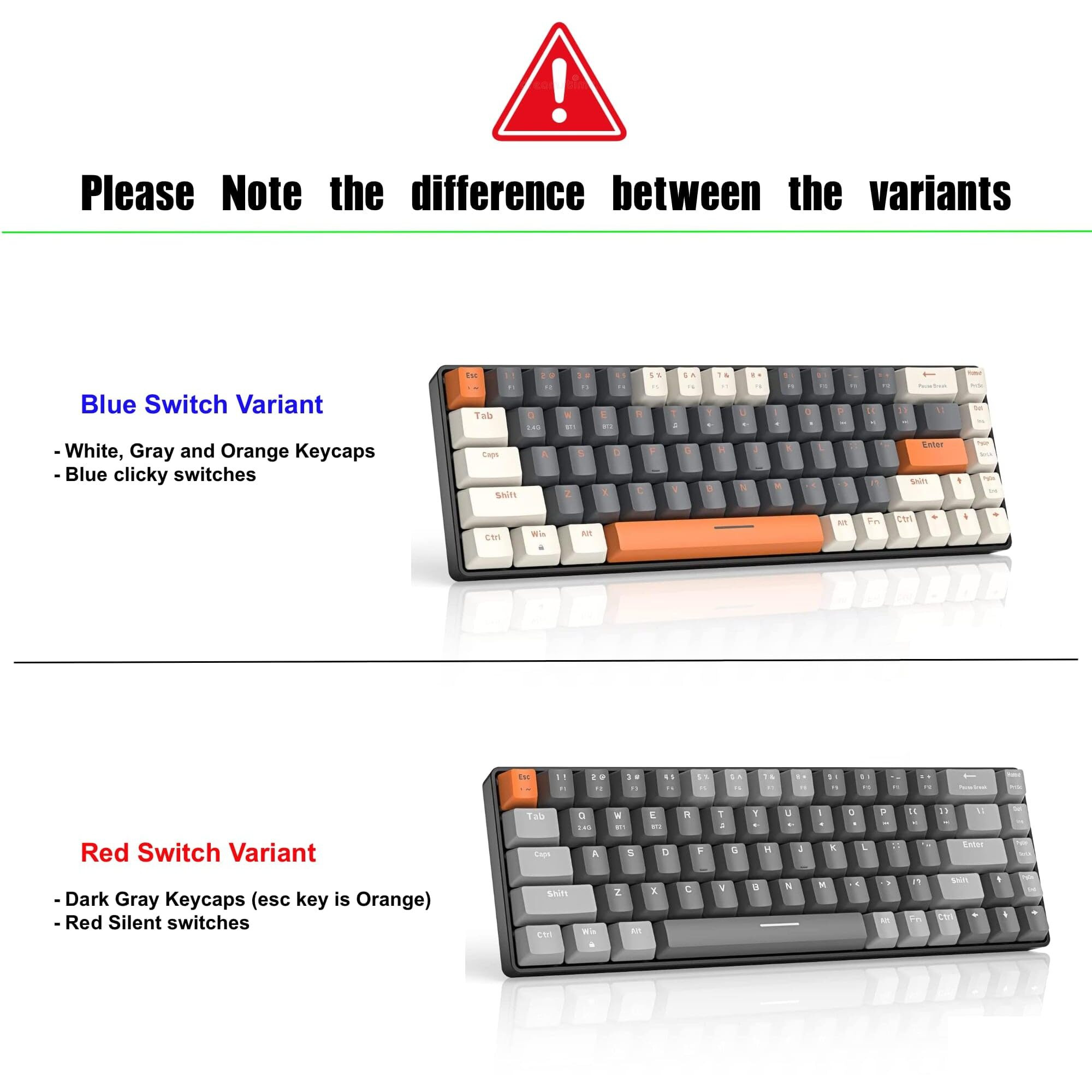 Varna Pro  Mechanical wireless keyboard Body Color Orange/White, switch blue