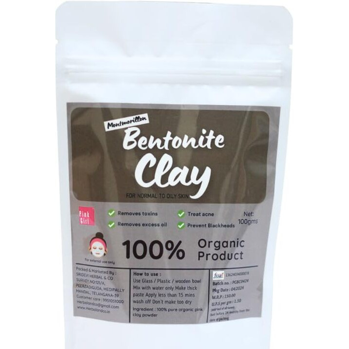 Bentonite Clay |  Detox, Brighten & Hydrate | Pore Cleansing & Acne Control
