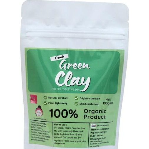 Green Clay Mask Detox, Brighten & Hydrate | Pore Cleansing & Acne Control