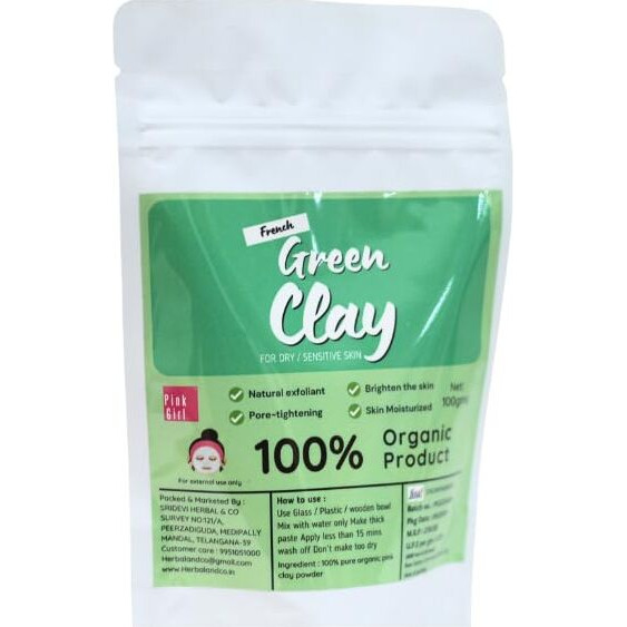 Green Clay Mask Detox, Brighten & Hydrate | Pore Cleansing & Acne Control