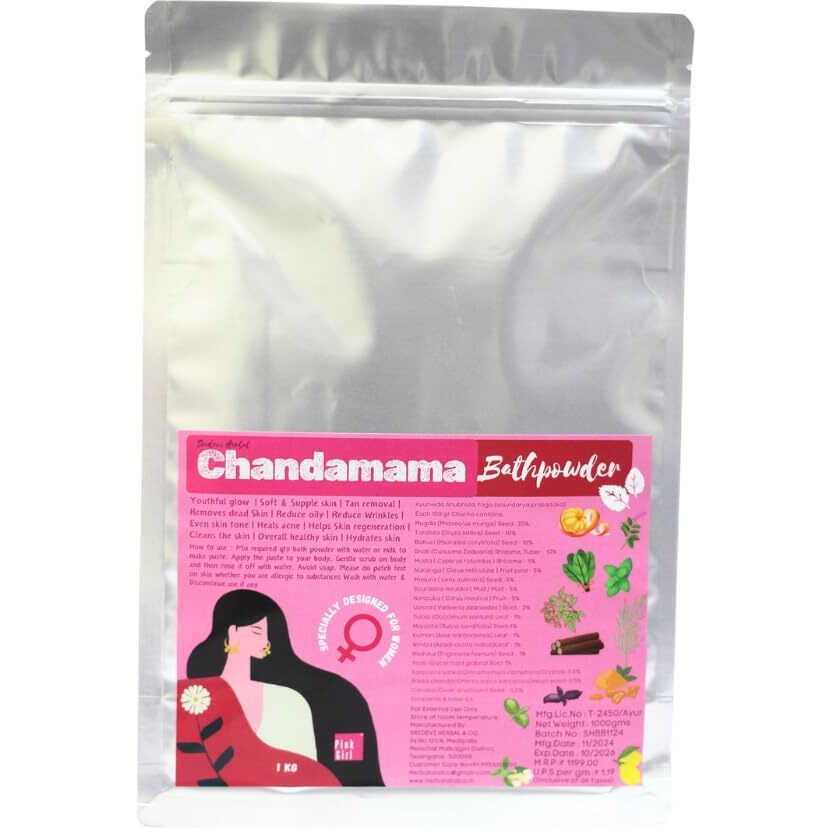 Chandamama Bath Powder, Natural Skin Care with Herbal Ingredients, 1 kg